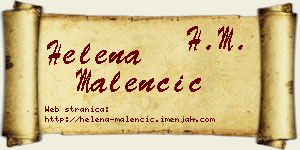 Helena Malenčić vizit kartica